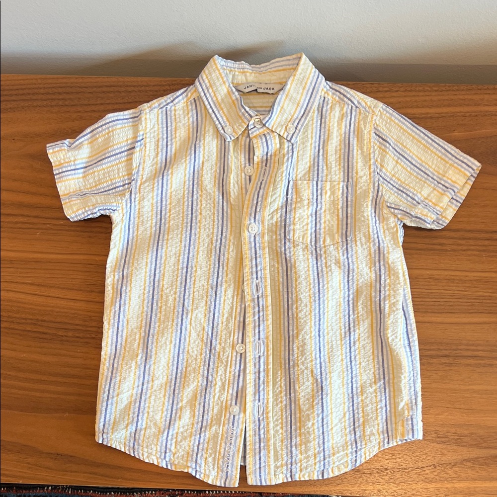 Janie and Jack Kids Seersucker Striped Button Down Shirt